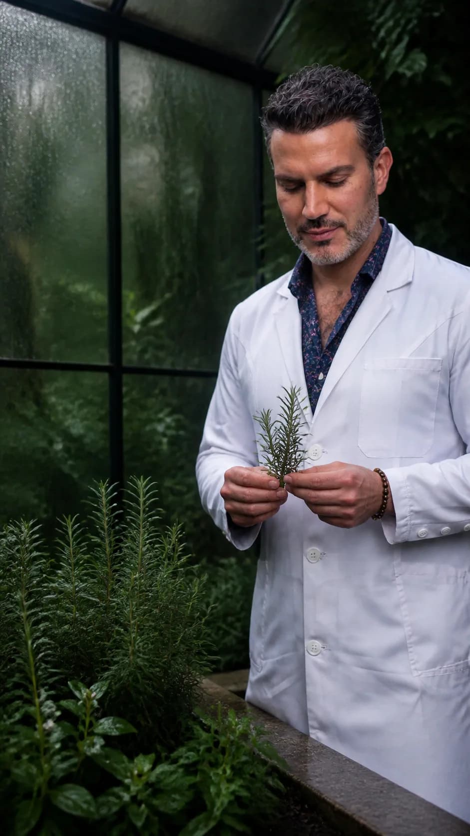 El Dr. Ricardo Soto entre plantas medicinales